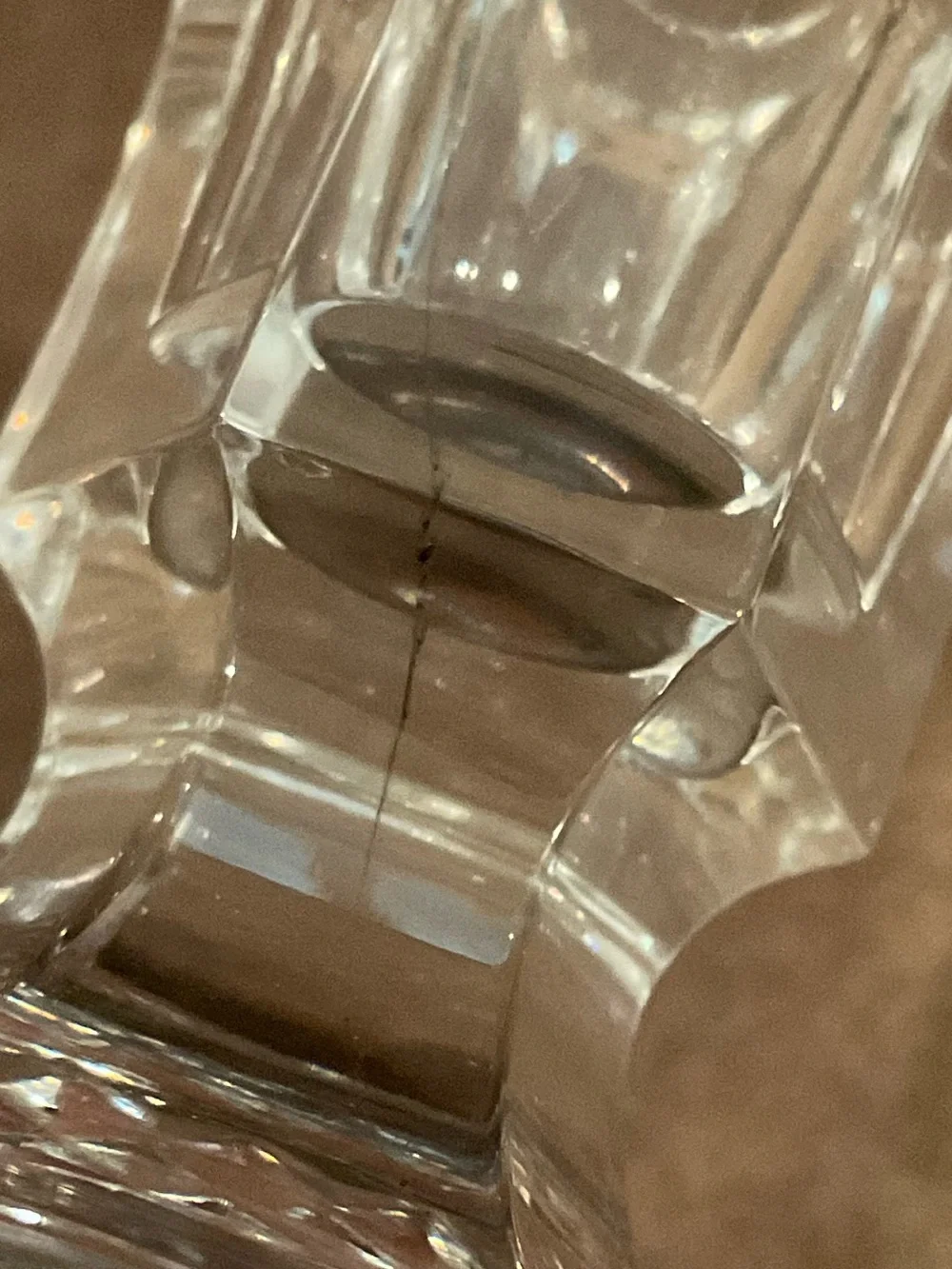 Vintage Unmarked Crystal Candlestick